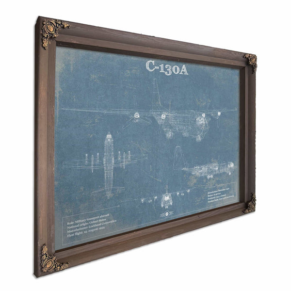 AC-130A Vintage Aviation Blueprint Military Print