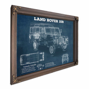 Land Rover 109 Vintage Blueprint Auto Print