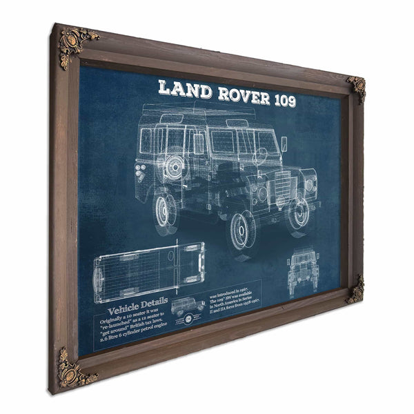 Land Rover 109 Vintage Blueprint Auto Print