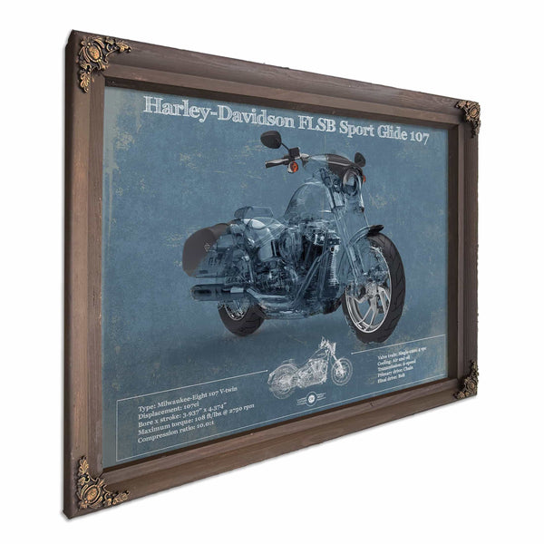 Harley-Davidson FLSB Sport Glide Blueprint Motorcycle Patent Print