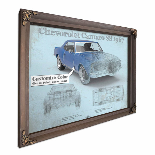 Camaro SS 1967 Original Vintage Car Print