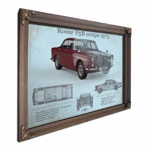 Rover P5b Coupe 1973 Vintage Blueprint Auto Print