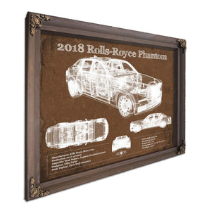2018 Rolls Royce Phantom Vintage Blueprint Auto Print