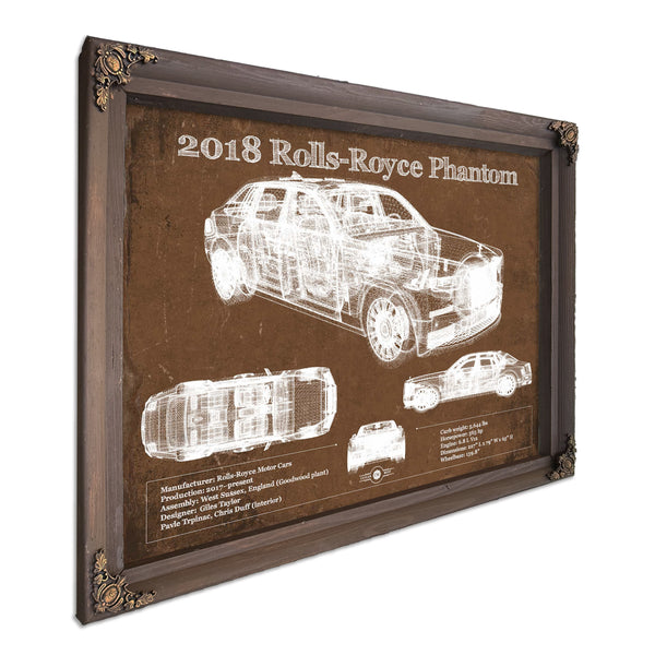 2018 Rolls Royce Phantom Vintage Blueprint Auto Print