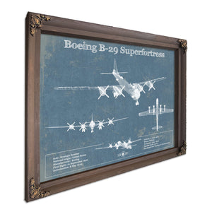 Boeing B-29 Superfortress Patent Blueprint Original Military Wall Art