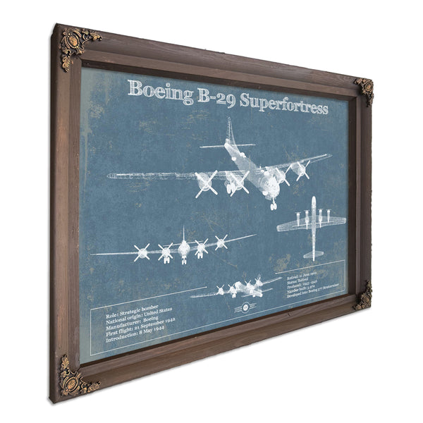 Boeing B-29 Superfortress Patent Blueprint Original Military Wall Art