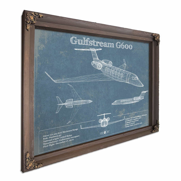 Gulfstream G600 Jet Vintage Aviation Blueprint