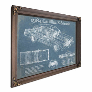 1984 Cadillac Eldorado Vintage Blueprint Auto Print