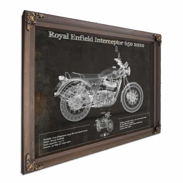 Royal Enfield Interceptor 650 2020 Blueprint Motorcycle Patent Print