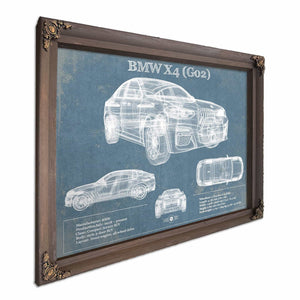 BMW X4 (G02) Vintage Blueprint Auto Print