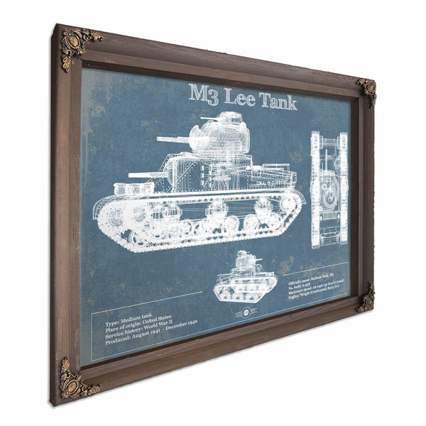 Medium Tank, M3 Lee Vintage Blueprint Print
