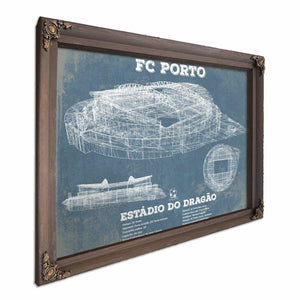 F.C. Porto Estadio Do Dragao Stadium Blueprint Vintage Soccer Print