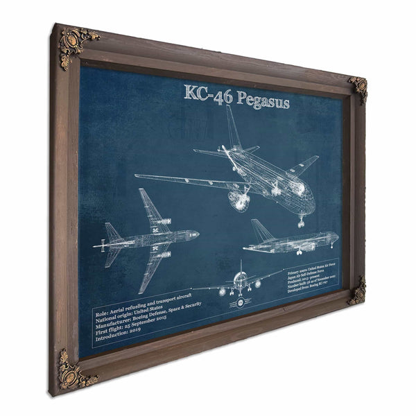Boeing KC-46 Pegasus Vintage Aviation Blueprint Print - Custom Pilot Name Can Be Added