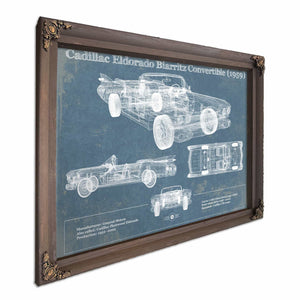 Cadillac Eldorado Biarritz Convertible (1959) Vintage Blueprint Auto Print