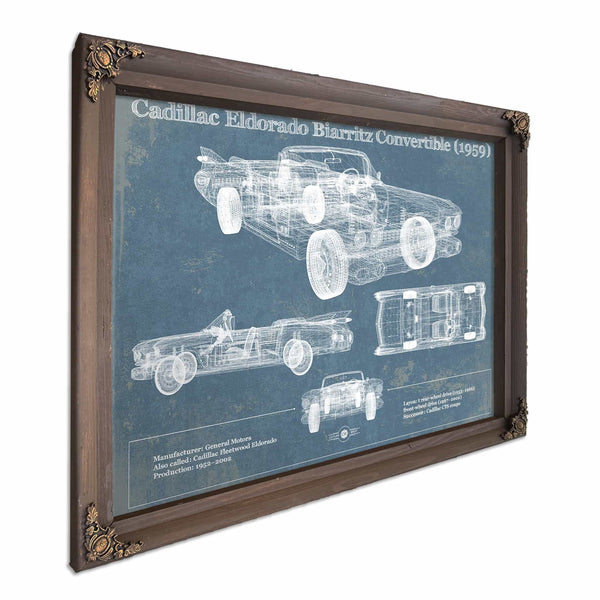 Cadillac Eldorado Biarritz Convertible (1959) Vintage Blueprint Auto Print