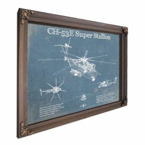 Sikorsky CH-53E Super Stallion Vintage Aviation Blueprint Military Print