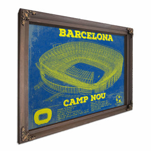 Vintage FC Barcelona Camp Nou Team Color Stadium Soccer Print