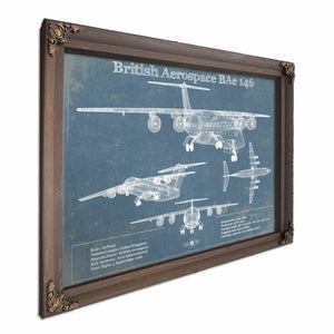 British Aerospace BAe 146 / Avro RJ Vintage Aviation Blueprint Print