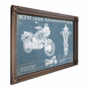 KTM 1090 Adventure R 2018 Blueprint Motorcycle Patent Print