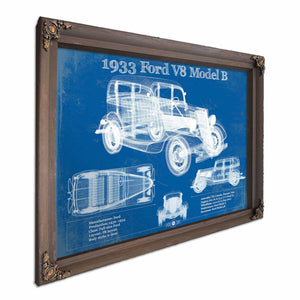 1933 Ford V8 Model B Vintage Blueprint Auto Print