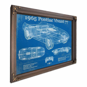1965 Pontiac Vivant 77 Vintage Blueprint Auto Print
