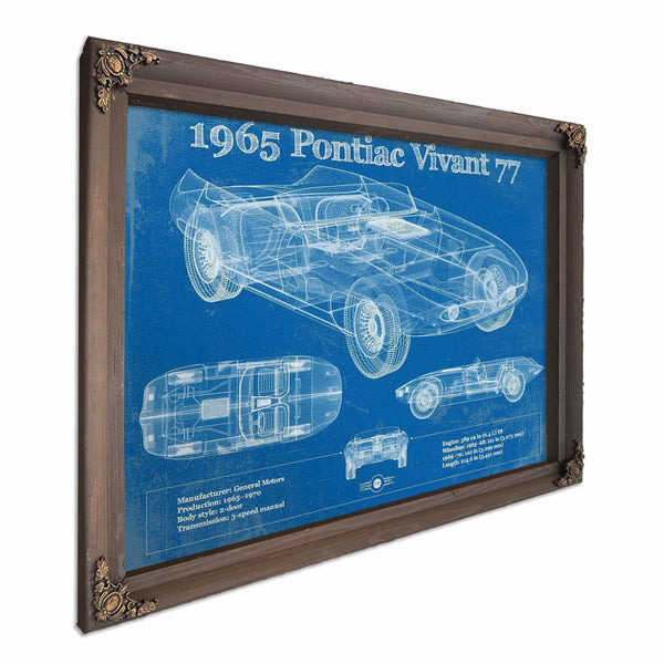 1965 Pontiac Vivant 77 Vintage Blueprint Auto Print
