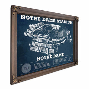Notre Dame Stadium Vintage Art Blueprint