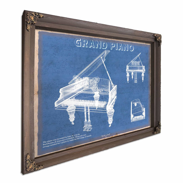 Grand Piano Musical Instrument Original Blueprint Art