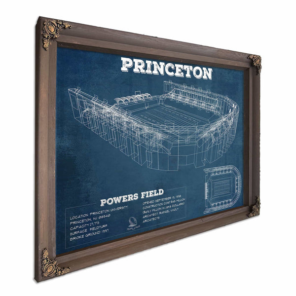 Princeton Tigers Football Art - Vintage Powers Field Blueprint Wall Art