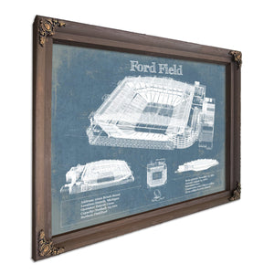 Vintage Detroit Lions Ford Field Wall Art