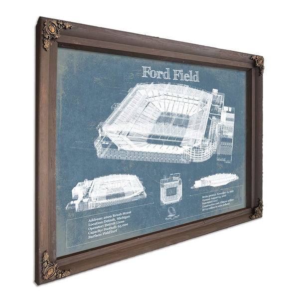 Vintage Detroit Lions Ford Field Wall Art
