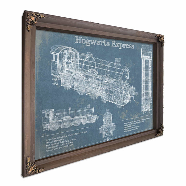 Hogwarts Express Vintage Blueprint Train Print