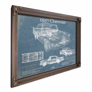 1957 Chevrolet Bel Air Sport Coupé Blueprint Vintage Auto Print
