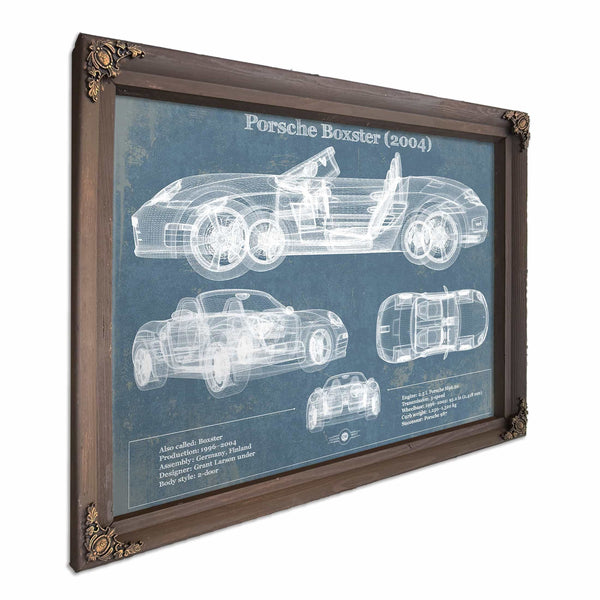 Porsche Boxster (2004) Blueprint Vintage Auto Print