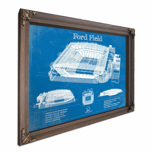 Vintage Detroit Lions Ford Field Vintage Wall Art