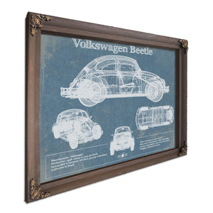 Volkswagen Beetle Blueprint Vintage Auto Print