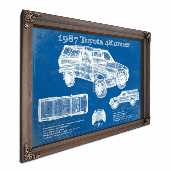1987 Toyota 4runner Vintage Blueprint Auto Print