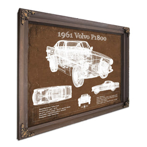 1961 Volvo P1800 Vintage Blueprint Auto Print