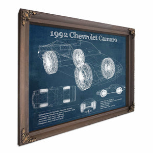 1992 Chevrolet Camaro Vintage Blueprint Auto Print