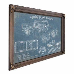 1966 Ford F-100 Vintage Blueprint Auto Print