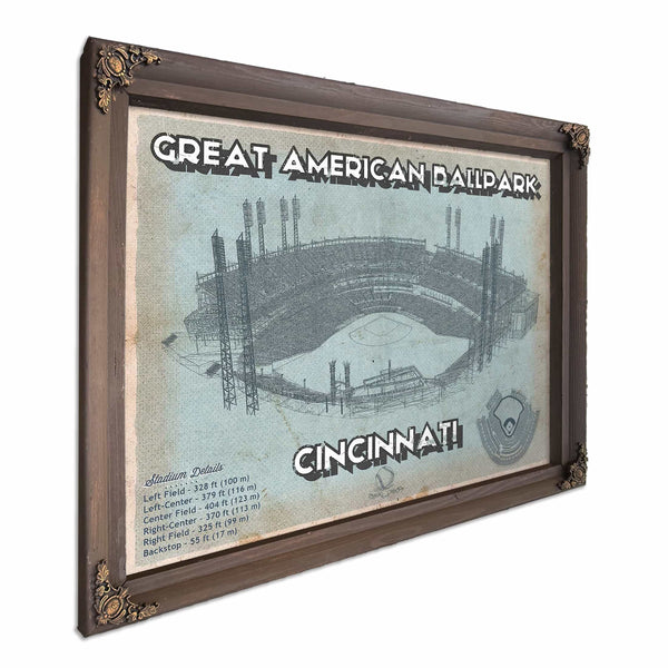 Cincinnati Reds Great American Ballpark Seating Chart - Vintage Baseball Fan Print