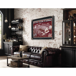 Davis Wade Stadium -  Mississippi State Football Vintage Art Print