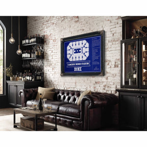 Duke Blue Devils - Cameron Indoor Stadium Seating Chart Team Color - College Basketball Blueprint Art