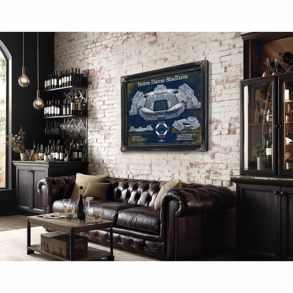Notre Dame Stadium 2021 Version Team Color Vintage Art Print