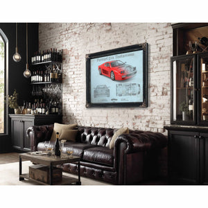 Ferrari 512 Testarossa Blueprint Vintage Auto Print