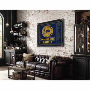 Nashville Predators Bridgestone Arena Seating Chart - Vintage Hockey Team Color Print