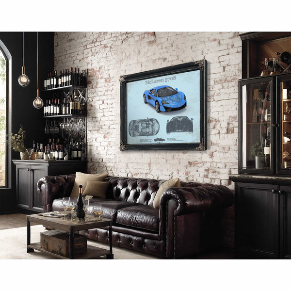 McLaren 570S Blueprint Vintage Auto Print