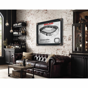 England Rugby - Vintage Twickenham Stadium Print