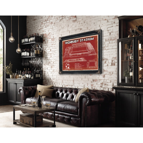 Arsenal Football Club - Vintage Highbury Stadium Soccer Print