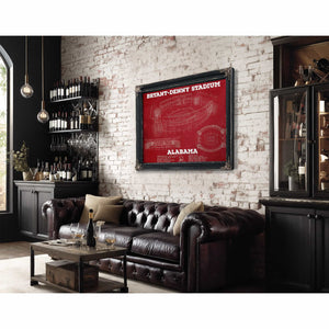 Alabama Crimson Tide Stadium Art - Bryant-Denny Stadium Vintage Seating Chart